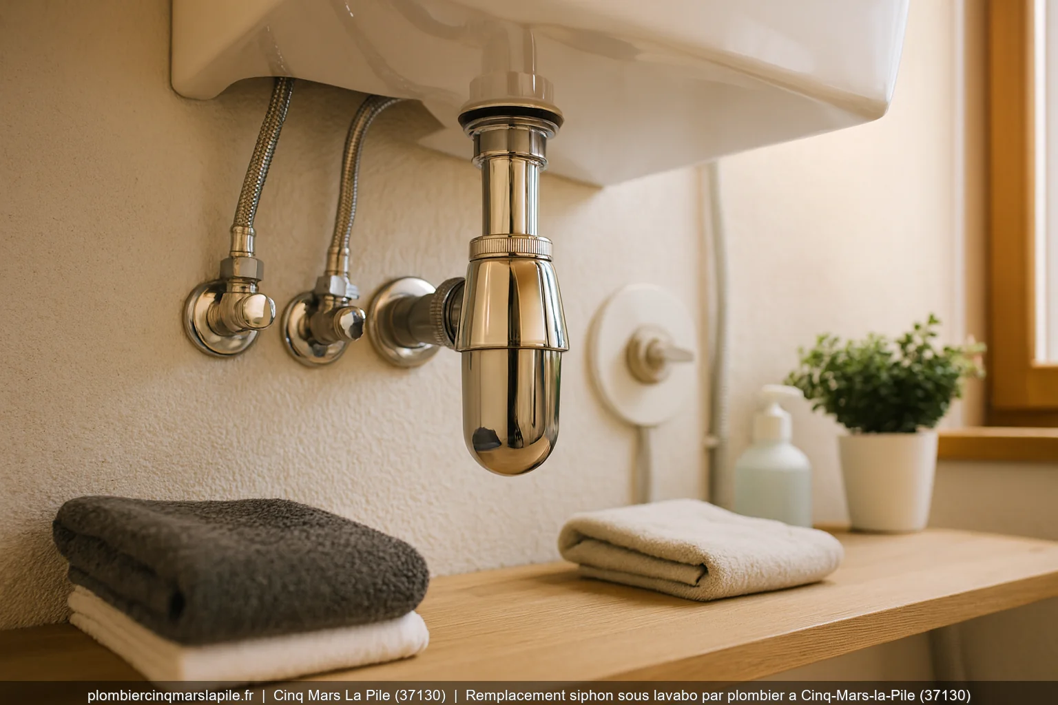 Remplacement siphon sous lavabo par plombier a Cinq-Mars-la-Pile (37130)